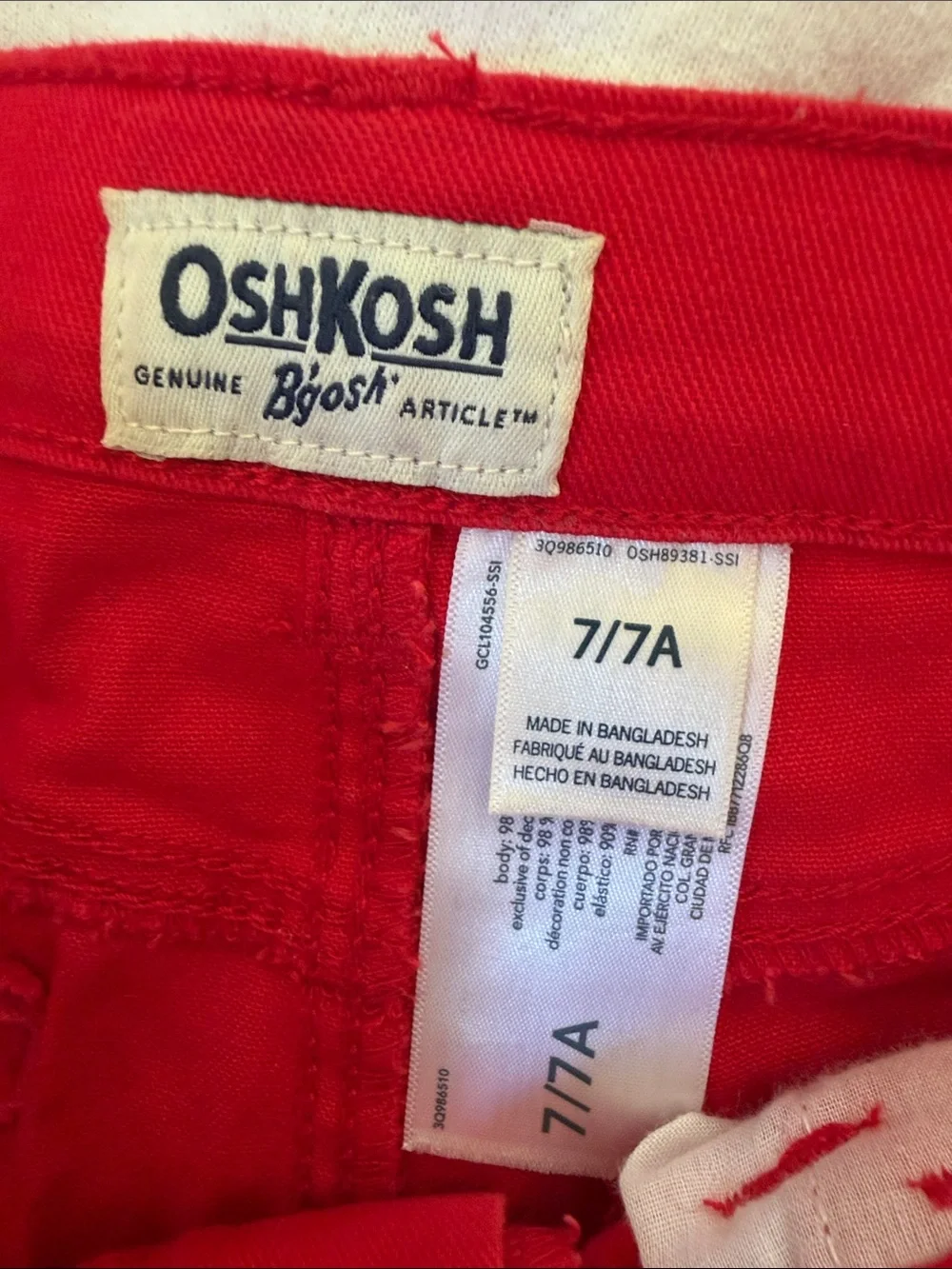 OshKosh B'gosh Red Girls' Lace-Trim Denim Shorts